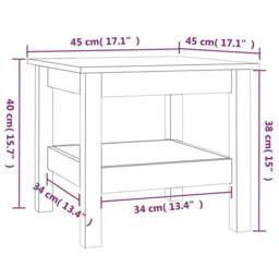 Berkfield Home Beautiful Coffee Table White 45x45x40 cm Solid Wood Pine - Size: 45 x 45 x 40 cm - thumbnail 7