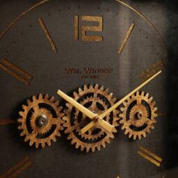 WILLIAM WIDDOP Mantel Clock With Moving Gears in Black - thumbnail 4