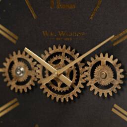 WILLIAM WIDDOP Mantel Clock With Moving Gears in Black - thumbnail 5