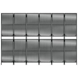 Berkfield Home Room Divider 6 Panels Black Poly Rattan - thumbnail 5