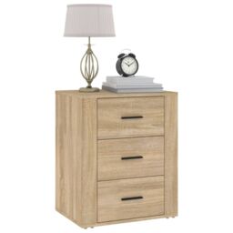 Berkfield Home Bedside Cabinet Sonoma Oak 50x36x60 cm Engineered Wood in Brown - Size: 50 x 36 x 60 cm - thumbnail 4