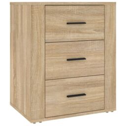 Berkfield Home Bedside Cabinet Sonoma Oak 50x36x60 cm Engineered Wood in Brown - Size: 50 x 36 x 60 cm - thumbnail 2