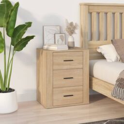 Berkfield Home Bedside Cabinet Sonoma Oak 50x36x60 cm Engineered Wood in Brown - Size: 50 x 36 x 60 cm - thumbnail 1