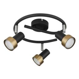 Netlighting Mason Ceiling Spotlight Clusters Matt Black Gold 3x GU10 - thumbnail 2