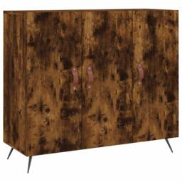 Berkfield Home Sideboard Smoked Oak 90x34x80 cm Engineered Wood in Brown - Size: 90 x 34 x 80 cm - thumbnail 1