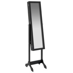 Berkfield Home Free-Standing Mirror Black 34x37x146 cm - Size: 34 x 37 x 146 cm - thumbnail 2