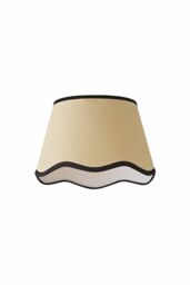 ValueLights Dutton Natural Fabric Scallop Edge Small Lamp Shade with LED Bulb in Black - thumbnail 6