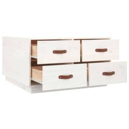 Berkfield Home Beautiful Coffee Table White 80x80x45 cm Solid Wood Pine - Size: 80 x 80 x 45 cm - thumbnail 7