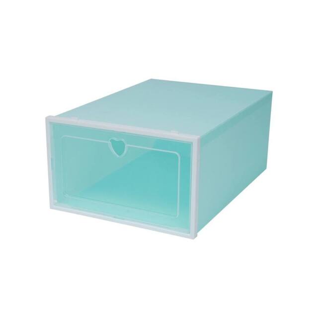 VOGREX 20 Pack Clear Foldable Stackable Drop Front Shoe Boxes in Green - image 1