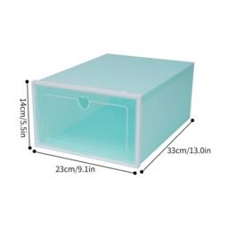 VOGREX 20 Pack Clear Foldable Stackable Drop Front Shoe Boxes in Green - thumbnail 2