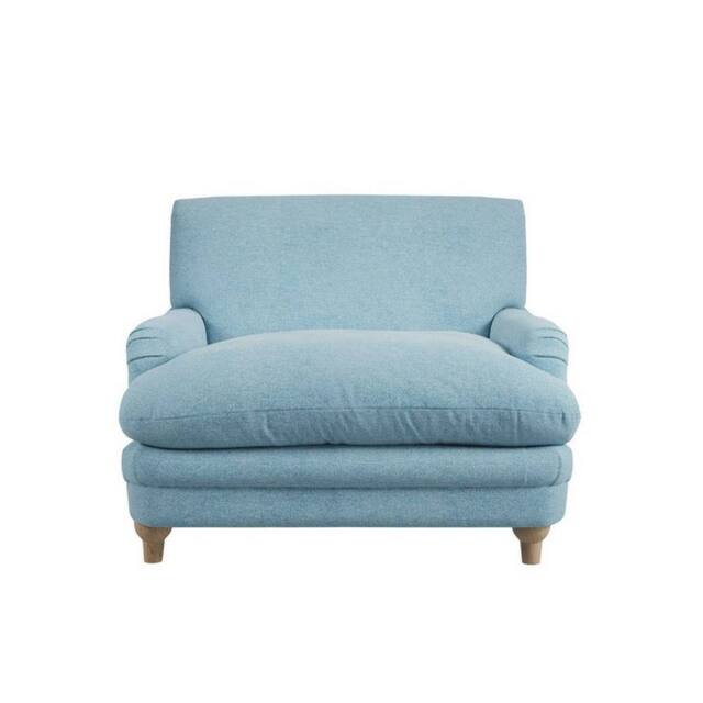 Lemon Pavilion Furniture Plumpton Duck Egg Blue Weave Chair - L111.5 x W106 x H84.5 cm - Oak in Brown - Size: 1 Pack - image 1