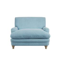 Lemon Pavilion Furniture Plumpton Duck Egg Blue Weave Chair - L111.5 x W106 x H84.5 cm - Oak in Brown - Size: 1 Pack