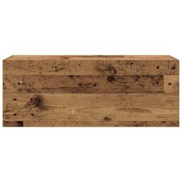 Berkfield Home Bathroom Wall Cabinet Old Wood 80x25x30 cm Engineered Wood in Brown - Size: 80 x 25 x 30 cm - thumbnail 5