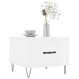 Berkfield Home Coffee Table High Gloss White 50x50x40 cm Engineered Wood - Size: 50 x 50 x 40 cm - thumbnail 3