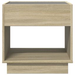 Berkfield Home Bedside Table with Infinity LED Sonoma Oak 50x50x50 cm in Brown - Size: 50 x 50 x 50 cm - thumbnail 6