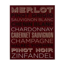 Orsina Wine List Wall Plaque, Wooden Sign Featuring Classic Wine-Themed Typography, Rustic Charm For Kitchens in Red