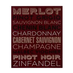 Orsina Wine List Wall Plaque, Wooden Sign Featuring Classic Wine-Themed Typography, Rustic Charm For Kitchens in Red - thumbnail 2