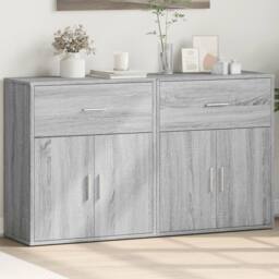 Berkfield Home Sideboards 2 pcs Grey Sonoma 60x31x70 cm Engineered Wood - Size: 60 x 31 x 70 cm - thumbnail 3