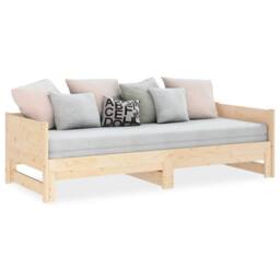 Berkfield Home Pull-out Day Bed Solid Wood Pine 2x(90x190) cm in Light Brown - thumbnail 4