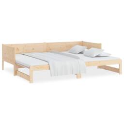 Berkfield Home Pull-out Day Bed Solid Wood Pine 2x(90x190) cm in Light Brown - thumbnail 6