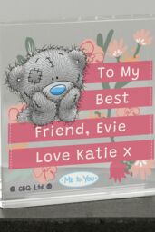 Personalised Memento Company Women's Personalised Me To You Floral Crystal Token in Clear - thumbnail 3
