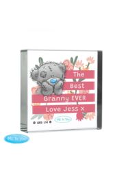 Personalised Memento Company Women's Personalised Me To You Floral Crystal Token in Clear - thumbnail 1