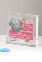 Personalised Memento Company Women's Personalised Me To You Floral Crystal Token in Clear - thumbnail 4