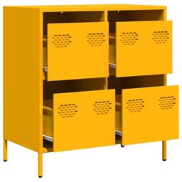 Berkfield Home Sideboard¬†Mustard Yellow 68x39x73.5 cm Cold-rolled Steel in Mustard - thumbnail 4