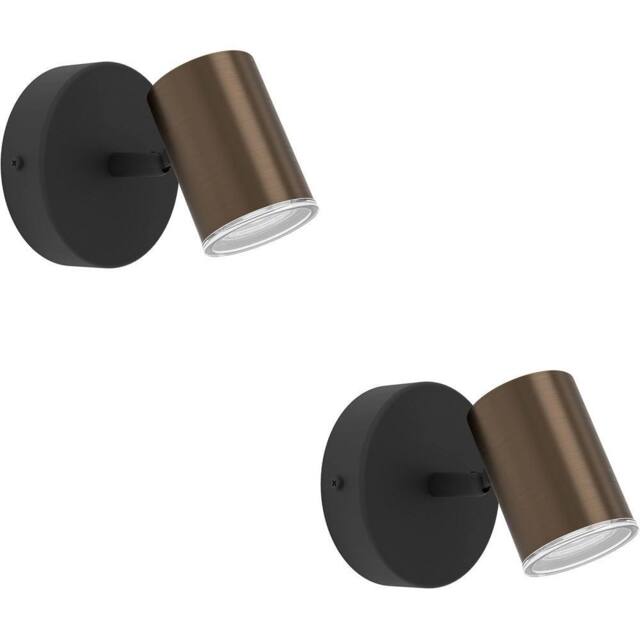Loops 2 PACK Sleek Bronze / Black LED Ceiling Spotlight - Bathroom Lighting - image 1