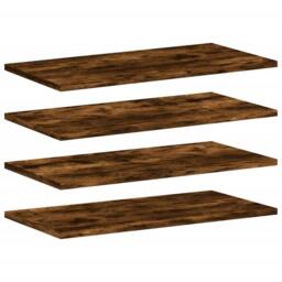 Berkfield Home Wall Shelves 4 pcs Smoked Oak 60x20x1.5 cm Engineered Wood in Brown - thumbnail 3