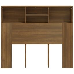 Berkfield Home Headboard Cabinet Brown Oak 120x19x103.5 cm - thumbnail 5