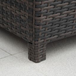 OUTSUNNY Side Table Furniture Tempered Glass Garden Patio Wicker in Brown - thumbnail 9
