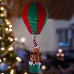 Samuel Alexander Red & Green Razza Rat Hot Air Balloon Hanging Christmas Decoration - thumbnail 2