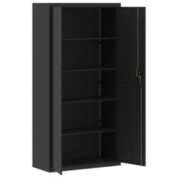 Berkfield Home File Cabinet Black 90x40x180 cm Steel - Size: 90 x 40 x 180 cm - thumbnail 4