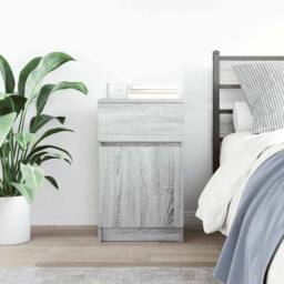 Berkfield Home Bedside Cabinet Grey Sonoma 39x35x65 cm Engineered Wood - Size: 39 x 35 x 65 cm - thumbnail 3
