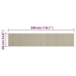 Berkfield Home Kitchen Rug Washable Leaves 60x300 cm Velvet in Green - thumbnail 5
