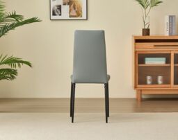 Outdoor Living Emily Leather Comfort Dining Chairs - Grey - Set of 4 - thumbnail 4