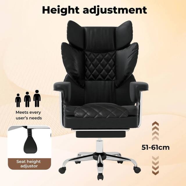 FORGEVIO Executive Office Chair Ergonomic High Back Spring Cushion in Black - image 1