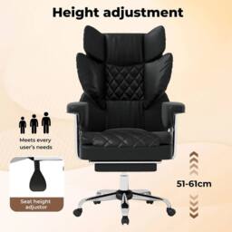 FORGEVIO Executive Office Chair Ergonomic High Back Spring Cushion in Black - thumbnail 4