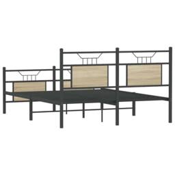 Berkfield Home Durable Bed Frame without Mattress Sonoma Oak 140x200 cm Engineer in Brown - thumbnail 8