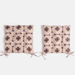 OHS 2 x Tiles Garden Chair Cushions Outdoor Seat Pads - Size: 40 cm x 40 cm - thumbnail 4