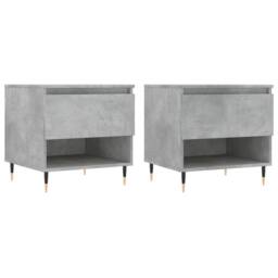 Berkfield Home Modern Coffee Tables 2 pcs Concrete Grey 50x46x50 cm Engineered Wood - Size: 50 x 46 x 50 cm - thumbnail 3