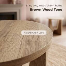 HOMCOM Round Side Table, End Table with Curved Legs Coffee Wood Effect in Brown - thumbnail 6