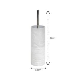 Showerdrape Bianco Frost Onyx White Striped Toilet Brush & Holder - thumbnail 2