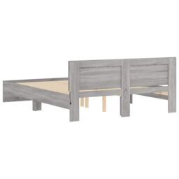 Berkfield Home Bed Frame with Headboard & LED Grey Sonoma 150x200 cm King Size - thumbnail 9