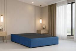 "Nexus Mattresses Ltd Amalfi Plush Divan Bed Base 2 Drawers Same Side - 26"" Headboard in Blue - Size: Small Double" - thumbnail 5