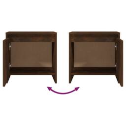 Berkfield Home Elegant Bedside Cabinets 2 pcs Smoked Oak 45x34x44.5 cm Engineere in Brown - thumbnail 9