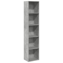 Berkfield Home Bookcase Concrete Grey 40x30x189 cm Engineered Wood - Size: 40 x 30 x 189 cm - thumbnail 2