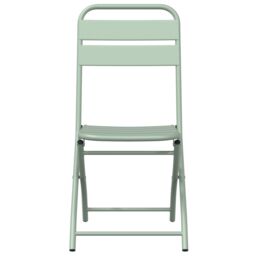 Berkfield Home Folding Garden Chairs 2 pcs Light Mint 42x52x82 cm Powder-coated Steel in Green - Size: 42 x 52 x 82 cm - thumbnail 5