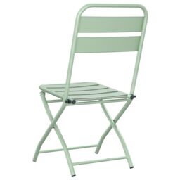 Berkfield Home Folding Garden Chairs 2 pcs Light Mint 42x52x82 cm Powder-coated Steel in Green - Size: 42 x 52 x 82 cm - thumbnail 7